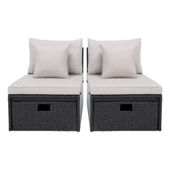 Pramla 4-pc. Patio Lounge Chair and Ottoman Set