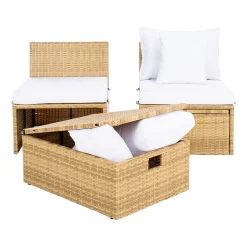 Pramla 4-pc. Patio Lounge Chair and Ottoman Set