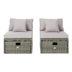 Pramla 4-pc. Patio Lounge Chair and Ottoman Set