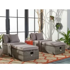 Pramla 4-pc. Patio Lounge Chair and Ottoman Set