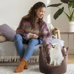 Precious Tails Crown Brown Pet Bed