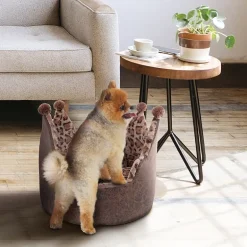 Precious Tails Crown Brown Pet Bed