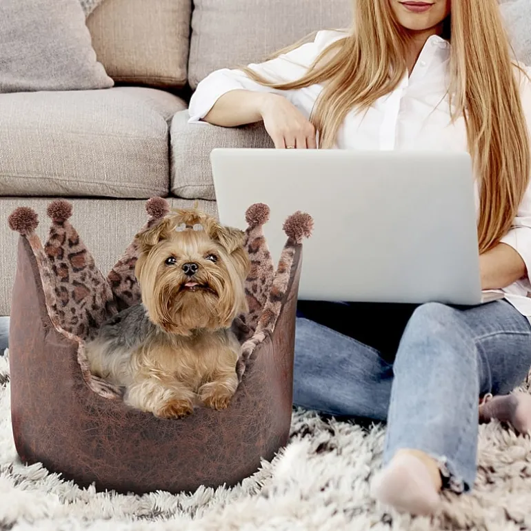 Precious Tails Crown Brown Pet Bed