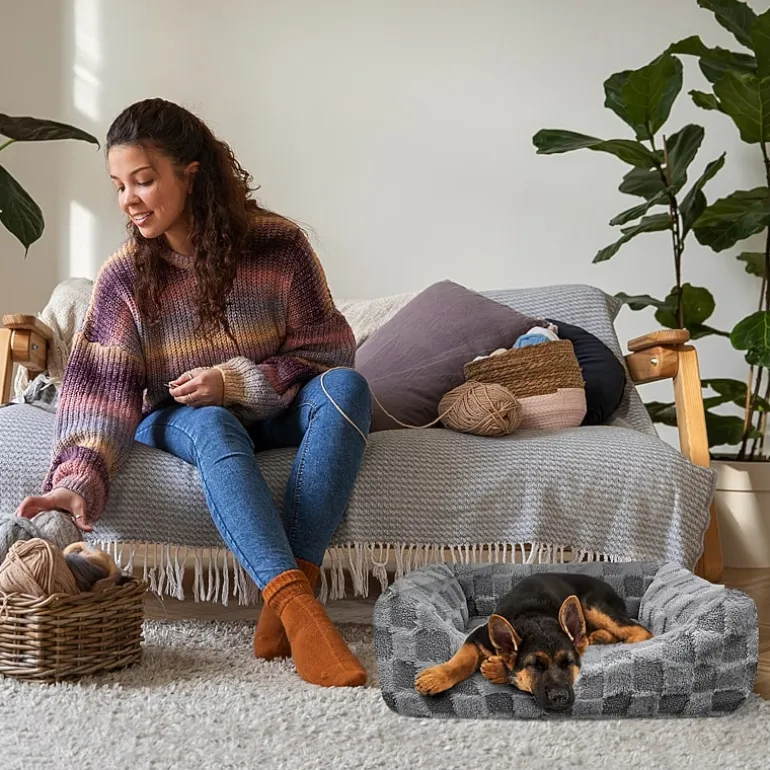 Precious Tails 26" Gray Cuddler Pet Bed