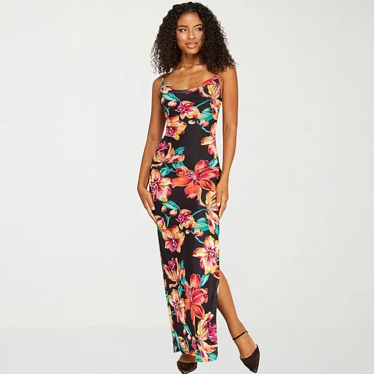 Premier Amour Womens Cowl Neck Sleeveless Maxi Dress