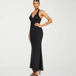 Premier Amour Womens Halter Neck Sleeveless Evening Gown