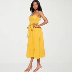 Premier Amour Womens Midi Sweetheart Neck Sleeveless Fit + Flare Dress