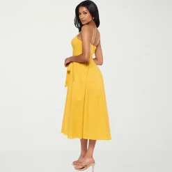 Premier Amour Womens Midi Sweetheart Neck Sleeveless Fit + Flare Dress