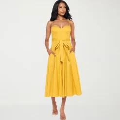 Premier Amour Womens Midi Sweetheart Neck Sleeveless Fit + Flare Dress
