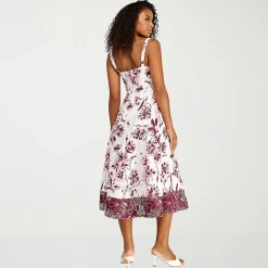 Premier Amour Womens Midi Sweetheart Neck Sleeveless Floral Fit + Flare Dress