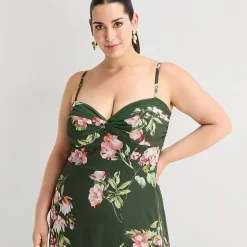 Premier Amour Womens Plus High-Low Sweetheart Neck Sleeveless Maxi Dress