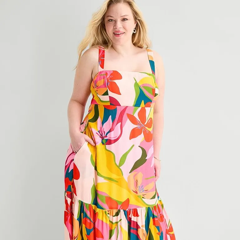 Premier Amour Womens Plus Straight Neck Sleeveless Maxi Dress
