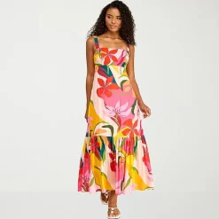 Premier Amour Womens Square Neck Sleeveless Maxi Dress
