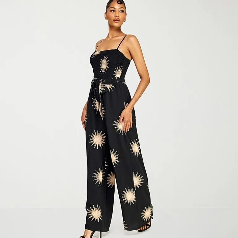 Premier Amour Womens Straight Neck Sleeveless Jumpsuit