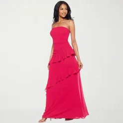 Premier Amour Womens Strapless Fitted Gown