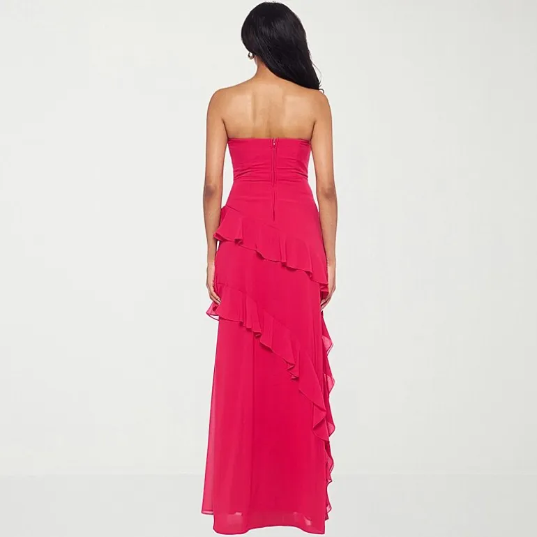Premier Amour Womens Strapless Fitted Gown