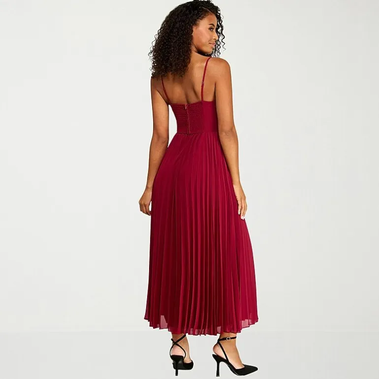 Premier Amour Womens V Neck Sleeveless Evening Gown