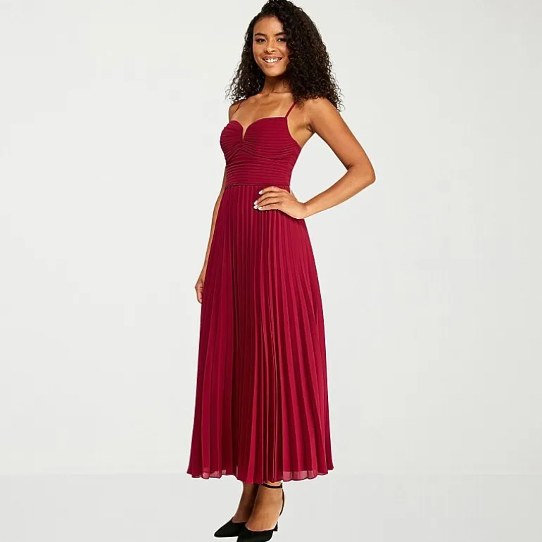 Premier Amour Womens V Neck Sleeveless Evening Gown