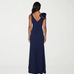 Premier Amour Womens V Neck Sleeveless Evening Gown
