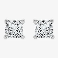 Premier Collection 1 CT. T.W. Natural Diamond Princess-Cut Stud Earrings in 14K Gold