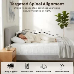 Primo Solar Pocket Coil 9" Medium/Firm Hyrbid Tight Top - Mattress in a Box