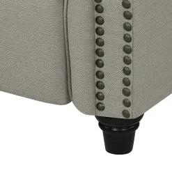ProLounger Anna Traditional Roll-Arm Push Back Recliner in Linen with Nailheads