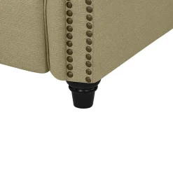 ProLounger Anna Traditional Roll-Arm Push Back Recliner in Linen with Nailheads