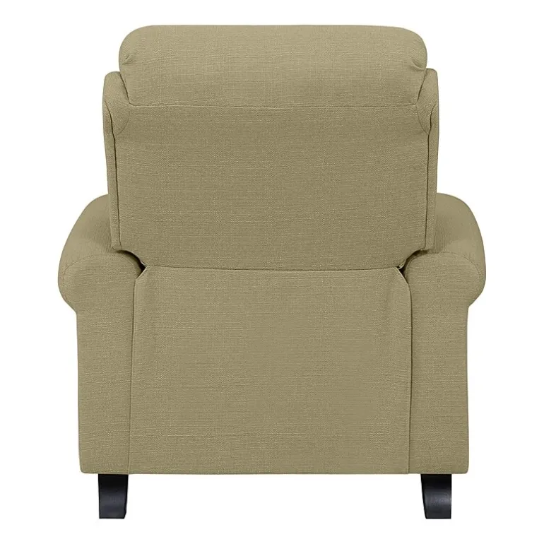 ProLounger Anna Traditional Roll-Arm Push Back Recliner in Linen with Nailheads