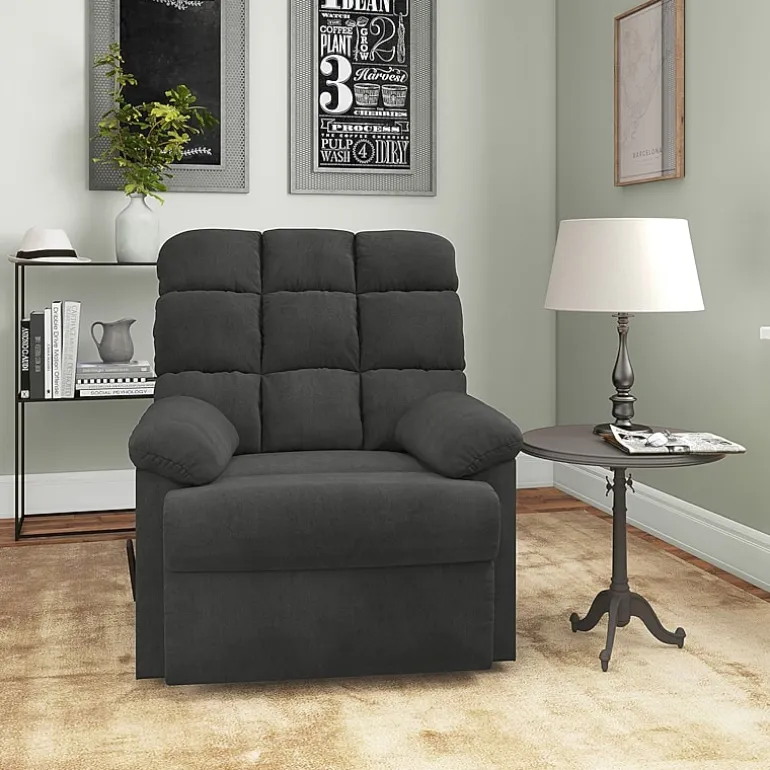 ProLounger Barbera Wall Hugger Biscuit Tufted Recliner in Stain-Resistant Microfiber