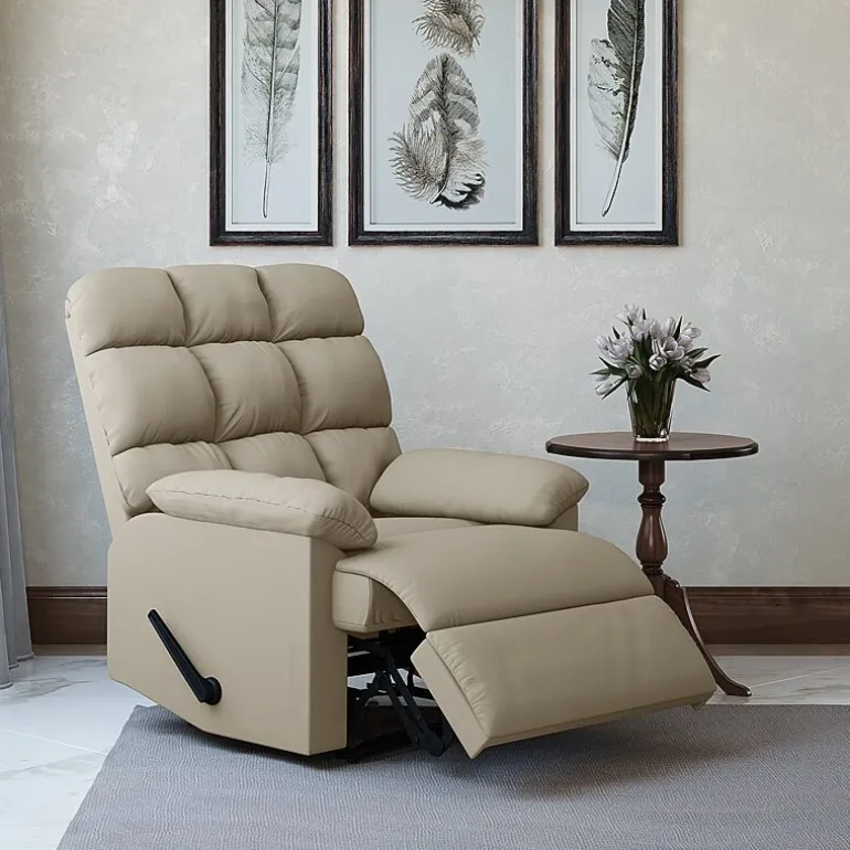 ProLounger Barbera Wall Hugger Biscuit Tufted Recliner in Stain-Resistant Microfiber