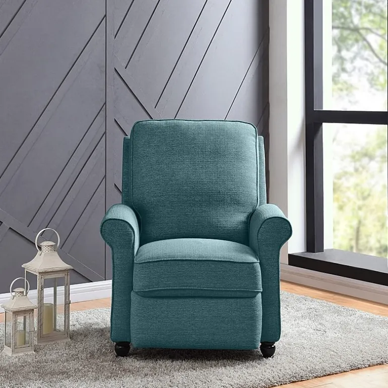 ProLounger Keaton Transitional Roll-Arm Push Back Recliner in Linen