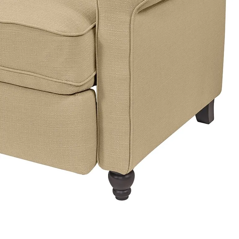ProLounger Keaton Transitional Roll-Arm Push Back Recliner in Linen