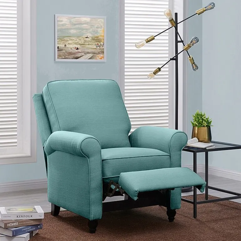 ProLounger Keaton Transitional Roll-Arm Push Back Recliner in Linen