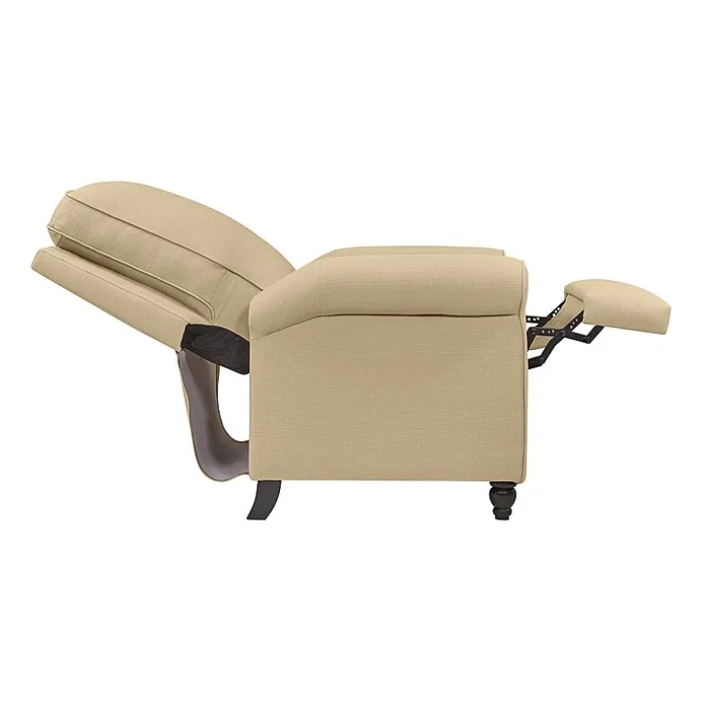 ProLounger Keaton Transitional Roll-Arm Push Back Recliner in Linen