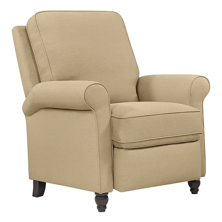 ProLounger Keaton Transitional Roll-Arm Push Back Recliner in Linen
