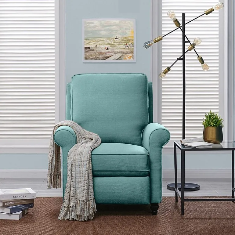 ProLounger Keaton Transitional Roll-Arm Push Back Recliner in Linen