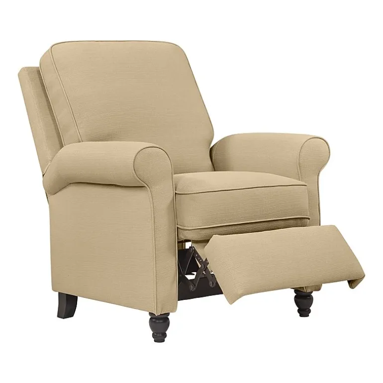 ProLounger Keaton Transitional Roll-Arm Push Back Recliner in Linen