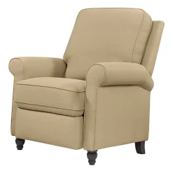 ProLounger Keaton Transitional Roll-Arm Push Back Recliner in Linen