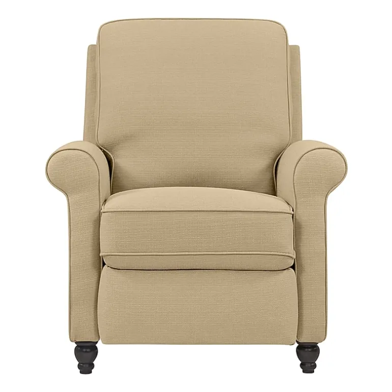 ProLounger Keaton Transitional Roll-Arm Push Back Recliner in Linen