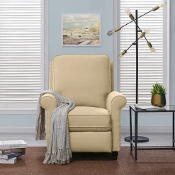 ProLounger Keaton Transitional Roll-Arm Push Back Recliner in Linen