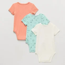 Proudly™ Baby Unisex Envelope Neck Short Sleeve Rib 3-pc. Bodysuit