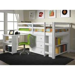 Pull Out Study Twin Low Loft Bed
