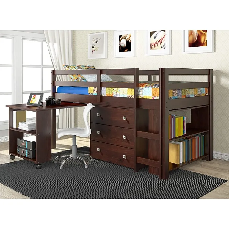 Pull Out Study Twin Low Loft Bed