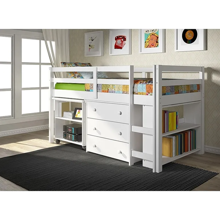 Pull Out Study Twin Low Loft Bed