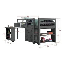 Pull Out Study Twin Low Loft Bed