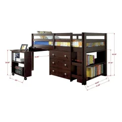 Pull Out Study Twin Low Loft Bed