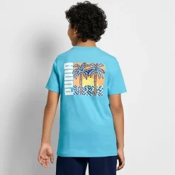 PUMA Big Kid Boys Crew Neck Short Sleeve Regular Fit Graphic T-Shirt