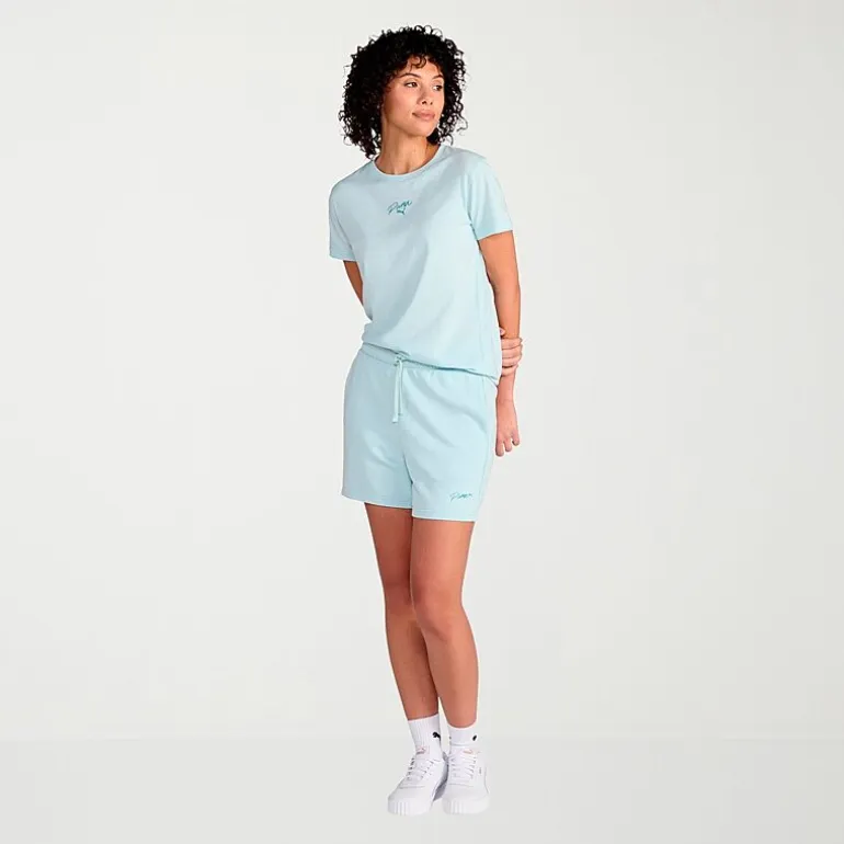 PUMA Womens 5" Adjustable Waist Drawstring Waist Active Pull-On Short