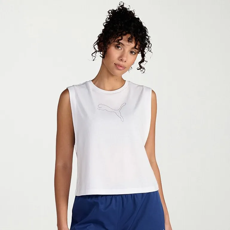 PUMA Womens Crew Neck Sleeveless Active Tank Top