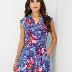 Rabbit Rabbit Rabbit Design Womens Midi Sleeveless Floral Fit + Flare Dress